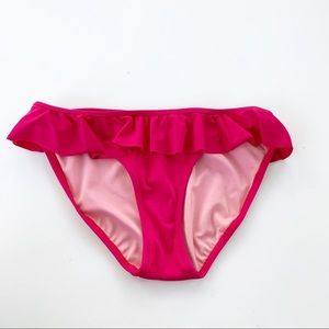 J. Crew Bright Pink Ruffle Edge Bikini Bottom M
